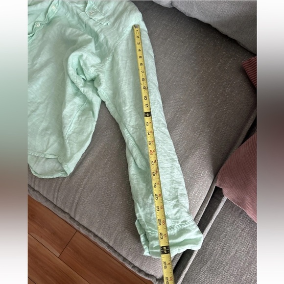 Old Navy Linen Lime Green Boho Summer Beach Unisex Shirt Size XXL - Picture 5 of 10